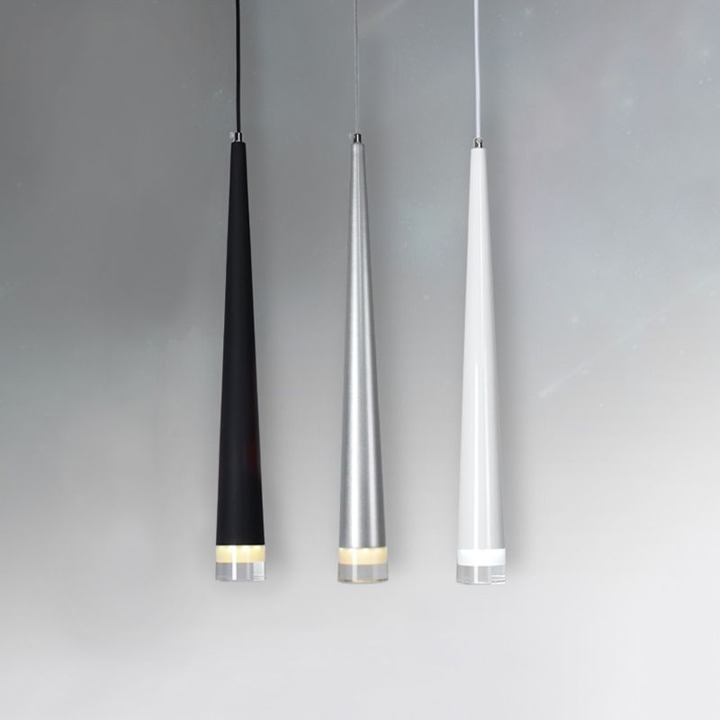 Minimalisme Conische led hangende licht moderne stijl lange kegelverlichtingsarmatuur met kristallen lampenkap