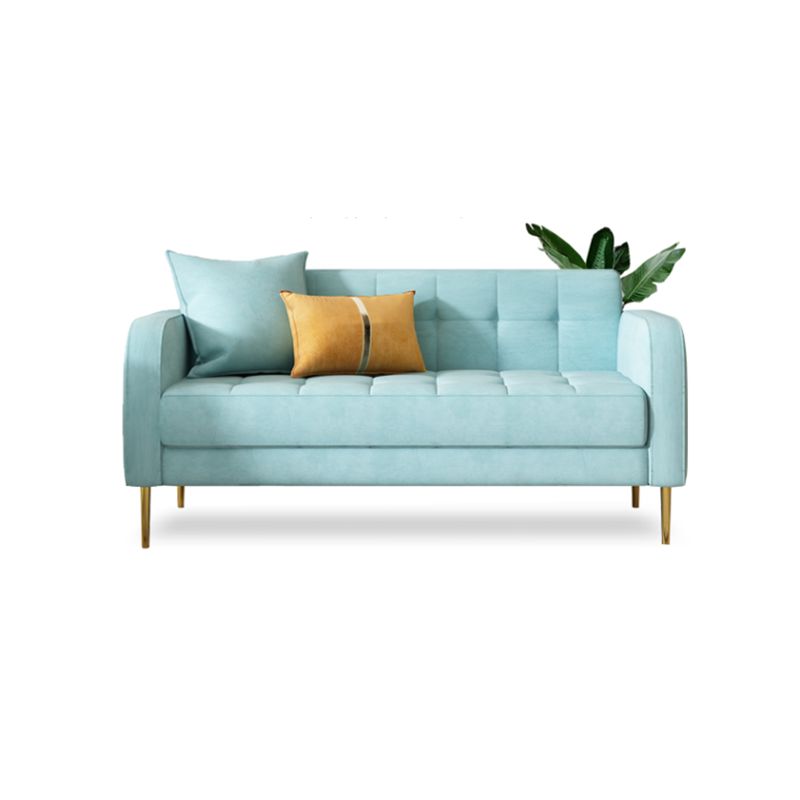 27.2" H 3 Seater Cotton Tufted Square Arm Sofa for Living Room