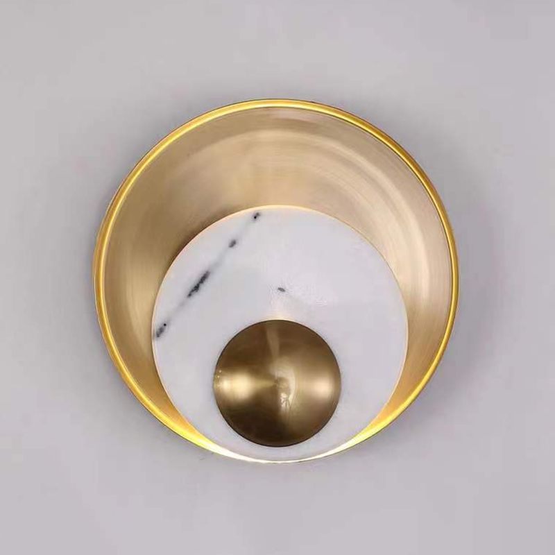 Modern Style Round Wall Sconce Lights Metal 1 Light Wall Mount Lighting