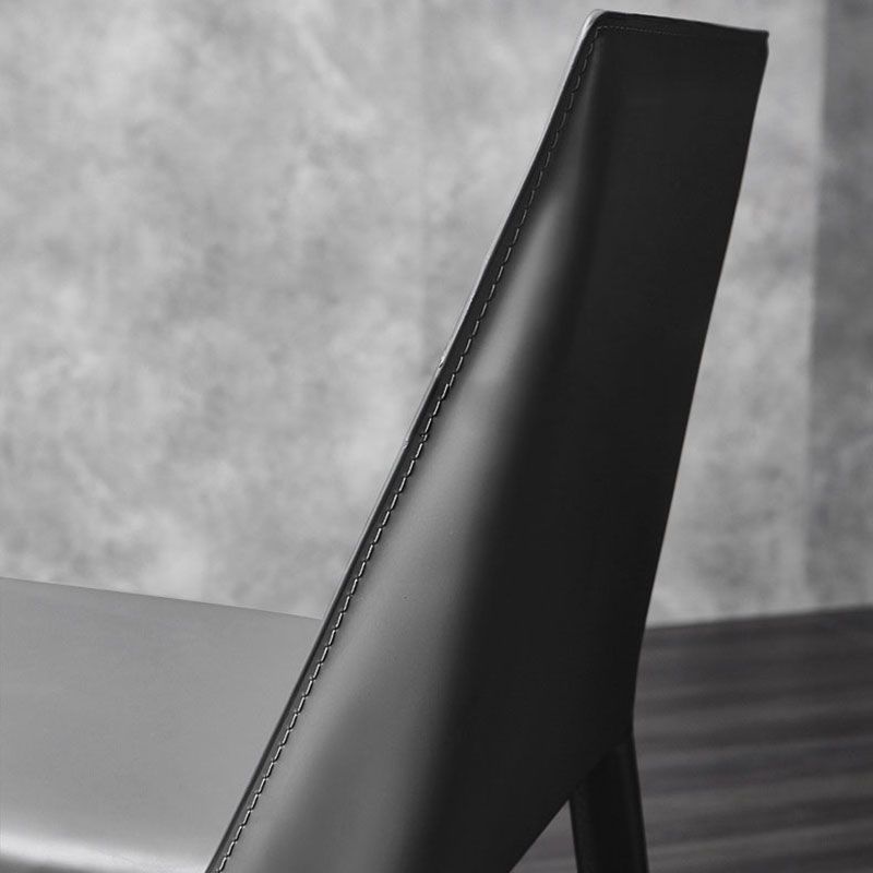 Eigentijdse massieve rugarmloze zijstoelen lederen eetkamerstoelen voor keuken