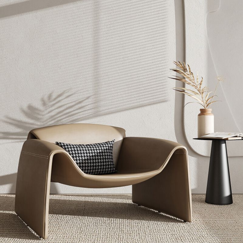 38.18" Wide Faux Leather Armchair Upholstered Pillow Back Accent Chair