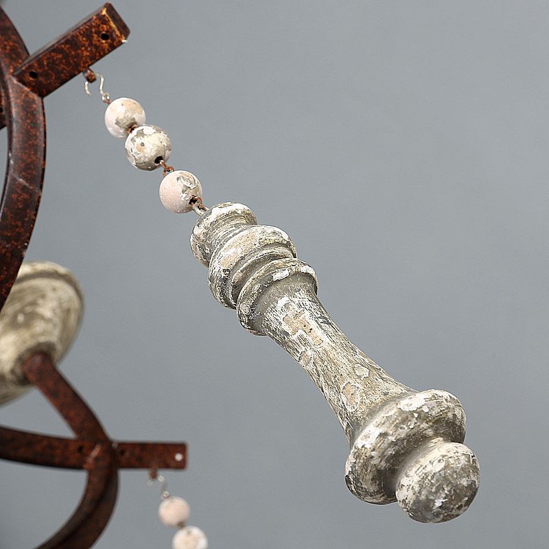 Metal Candelabra Chandelier Lamp Farmhouse 6-Head Living Room Pendant Ceiling Light in Antique Brass/Rust
