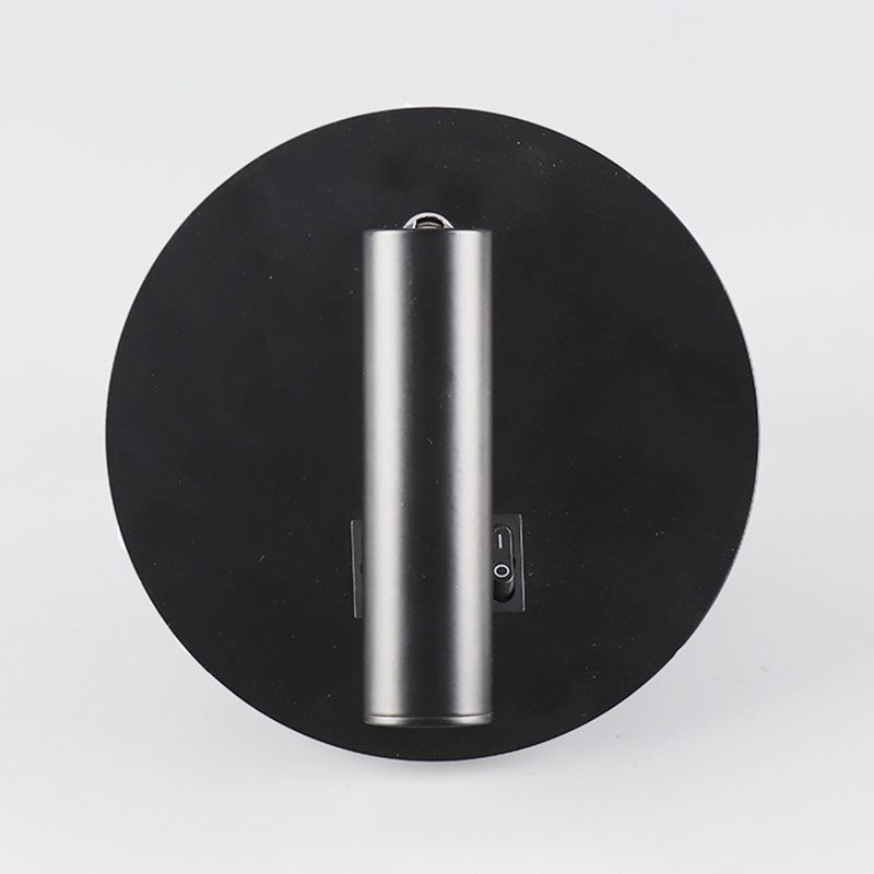 1 Light Round Wall Sconces Modern Style Metal Wall Mounted Reading Lights