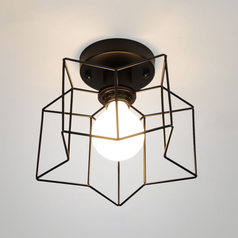 Star Metal Close to Ceiling Light Simple Ceiling Mounted Fixture