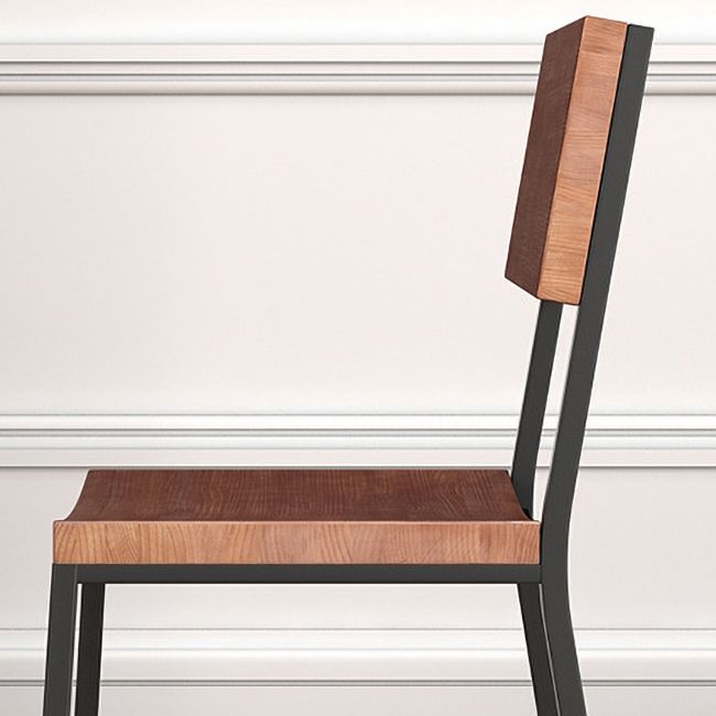 Open Back Side Chair Industrial Metal Kitchen Dining Room Chair