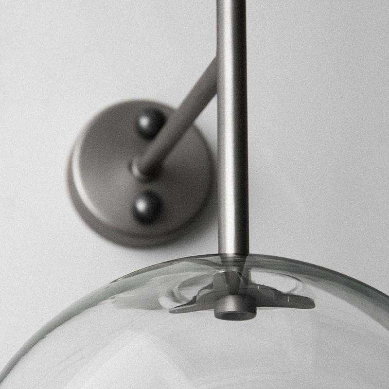 Metal and Glass Bath Sconce Industrial 1 - Light Bathroom Vanity Lighting in Gold / Sliver