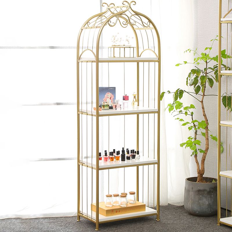 Glam Style Gold Bookshelf Metal Open Shelf Bookcase for Home