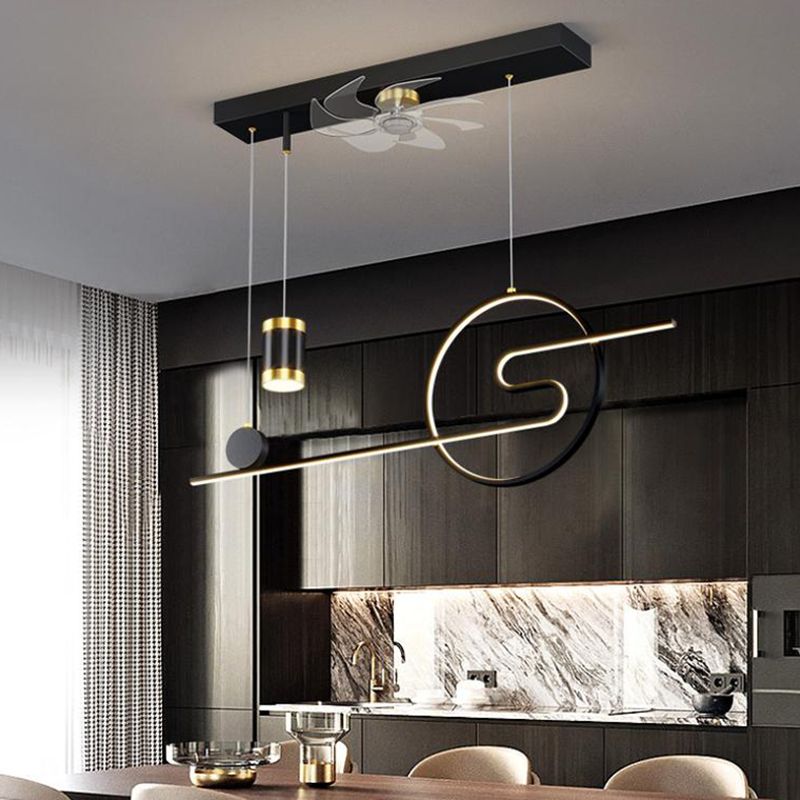Linear Island Lighting Fixtures Contemporary Metal Island Lighting Ideas in Black
