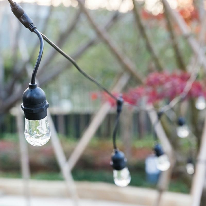 32.8ft Drop-Like LED Festive Lamp Decorative Plastic 10-Light Outdoor Solar String Light in Black