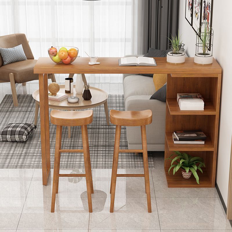 Modern Bar Table Set 1/2/3 Pcs Solid Wood Bar Table and Backless Bar Stools