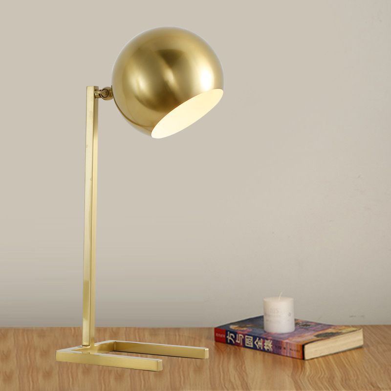 Sferische taakverlichting modernistisch metaal 1 lamp leesboek licht in goud voor studie