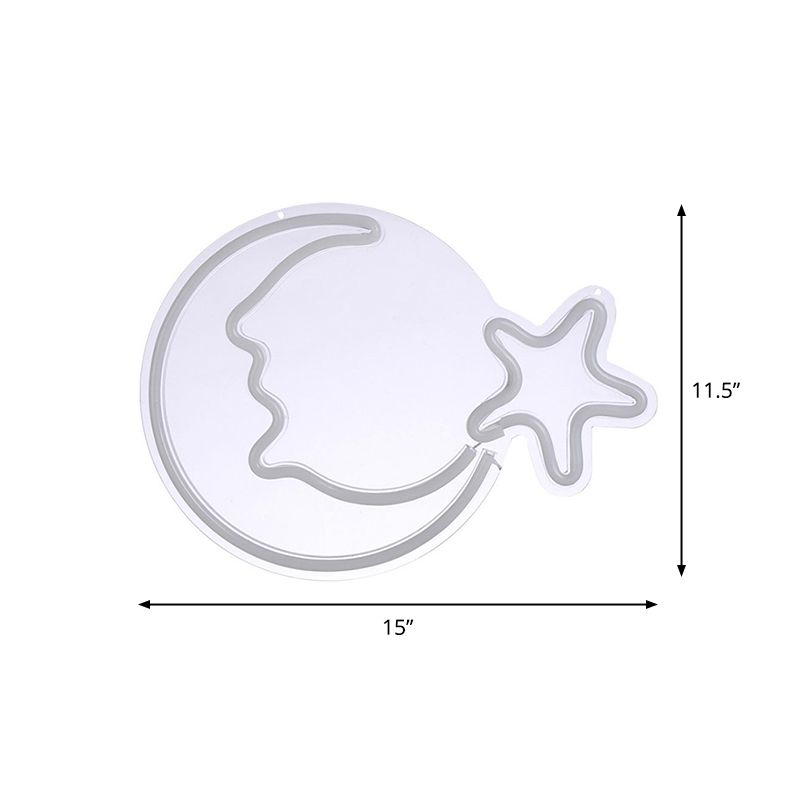 LAMPAGNO NAGNO NOTTE LAMPAGGIO LAMPAGGIO DI LUNA E STAR LAME LED CREATIVE COMMERCIALE COMMERCIALE in bianco con cavo plug-in USB