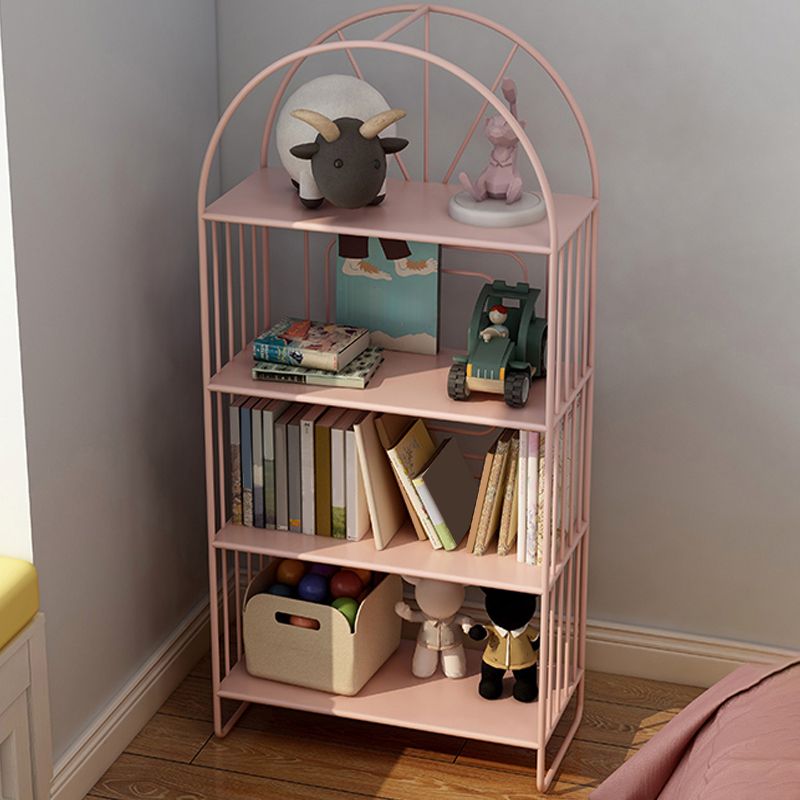 Scandinavian Metal Standard Bookshelf Open Back Bookcase with Shelves