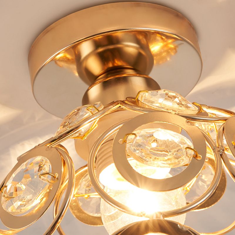 Nordic Crystal Ceiling Light Simple Flush Mount Light Fixture for Bedroom
