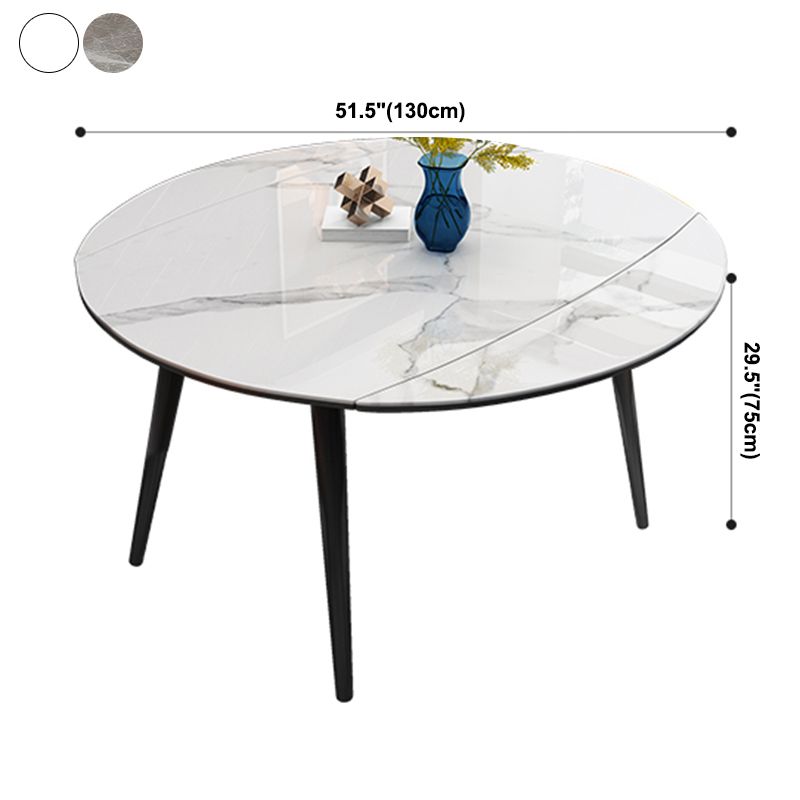 Meubles de style contemporain Table du site à manger ronde de 4 pieds avec feuille de goutte