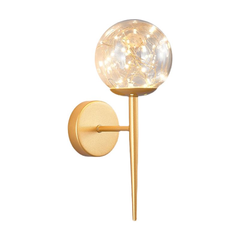 Modern Style Sphere Sconce Light Fixtures Glass 1 Light Wall Mounted Lighting