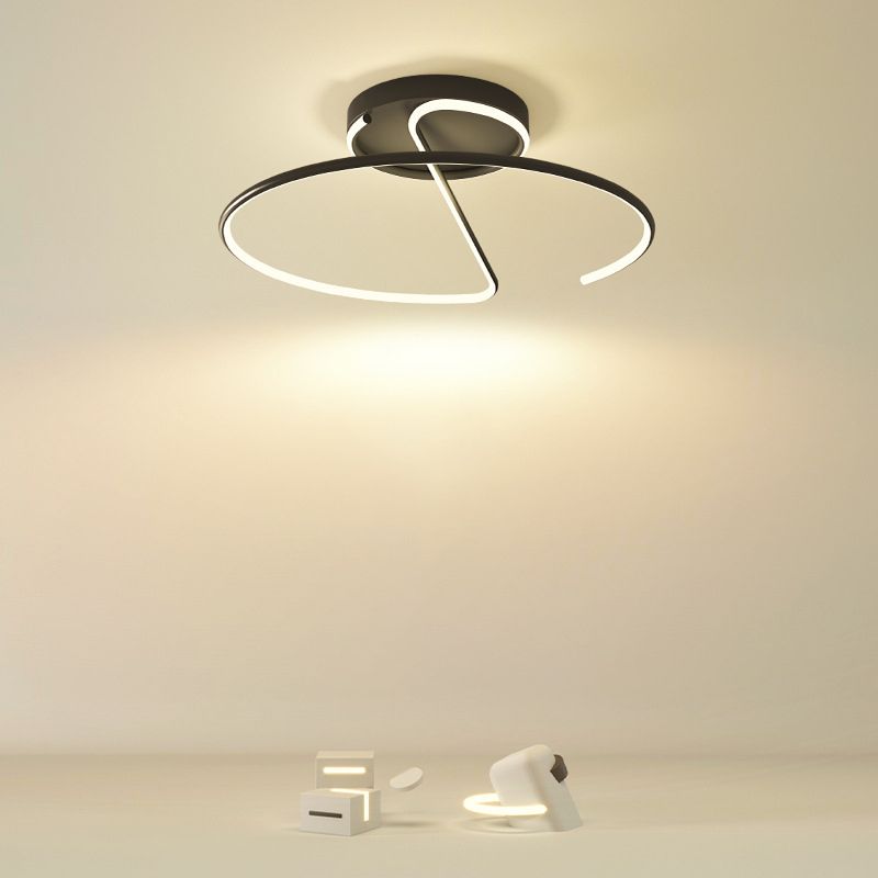 Modern Style Linear Shape Ceiling Light Metal 1 Light Ceiling Light for Living Room