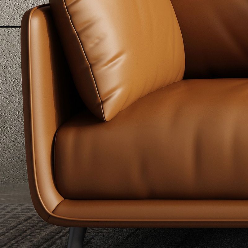 Pillow Armrest Latex Seat Imitation Leather & Leather Upholstered Rectangular Sofa