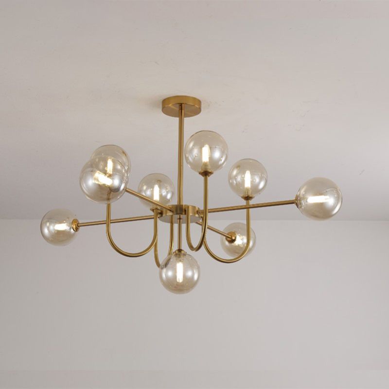 Contemporary Chandelier Glass Shade Pendant Lighting Fixtures for Dining Room