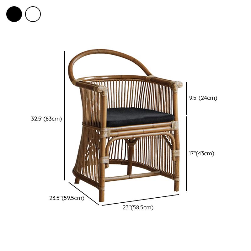 Modern Style Arm Chair Slat Back Dining Accent Chair for Kitchen