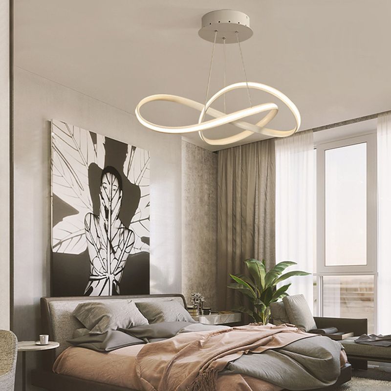 Modern Minimalist LED Pendant Light Aluminium Linear Hanging Lamp with Silicone Shade