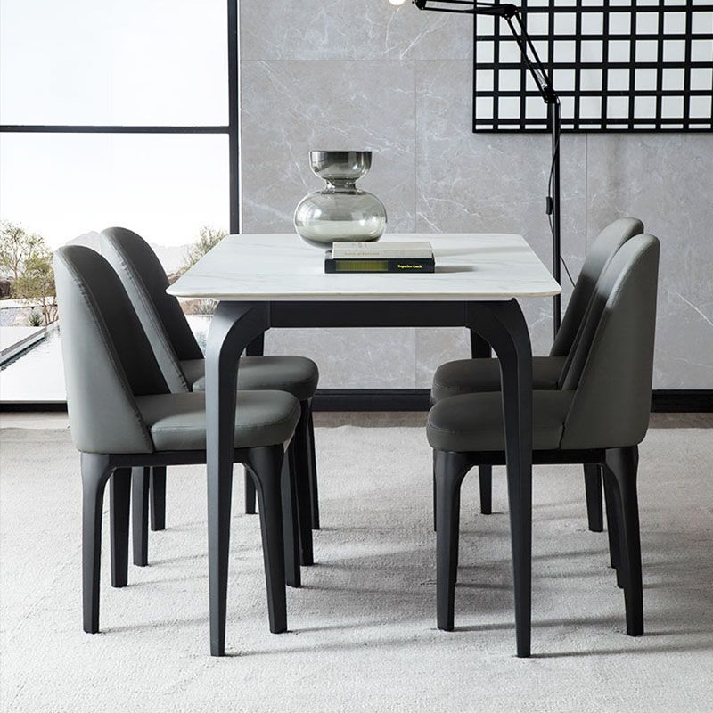 Silla de comedor contemporánea, silla sin brazos con patas de madera para cocina