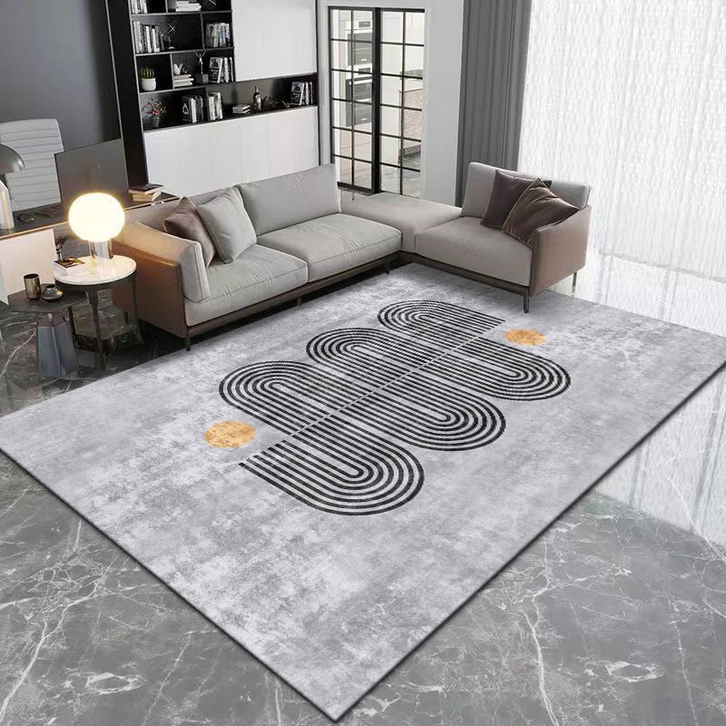 Orange Modern Carpet Polyester Piece Carpet Stain Resistant Carpet for Drawing Room
