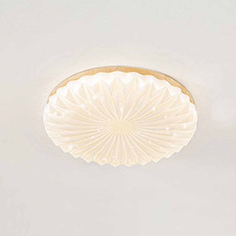 Modernism Beige Single Flush Mount Lighting Round LED Ceiling Light with Acrylic