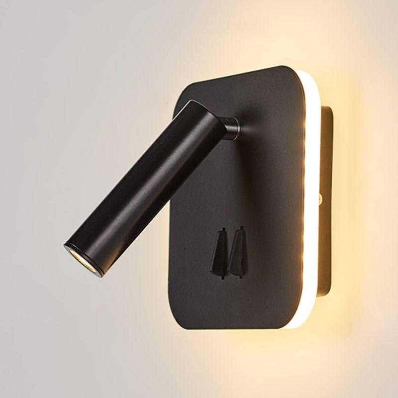 2-Light Geometric Wall Mount Light Modern Style Metal Reading Wall Lamp