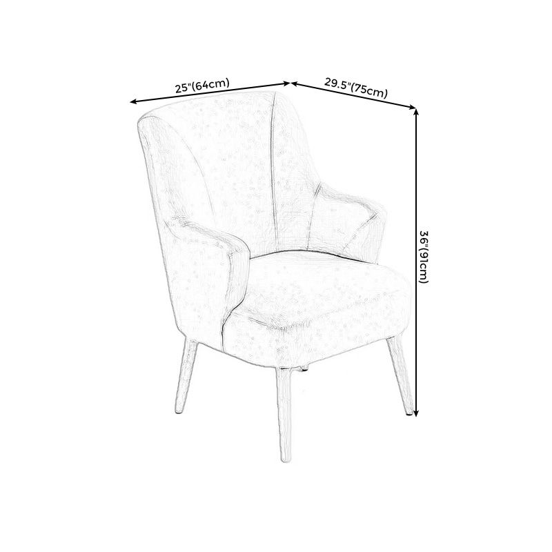 25.19"Wide x 35.82"High Recessed Arms Chair with Tight Back and Basic Four Legs
