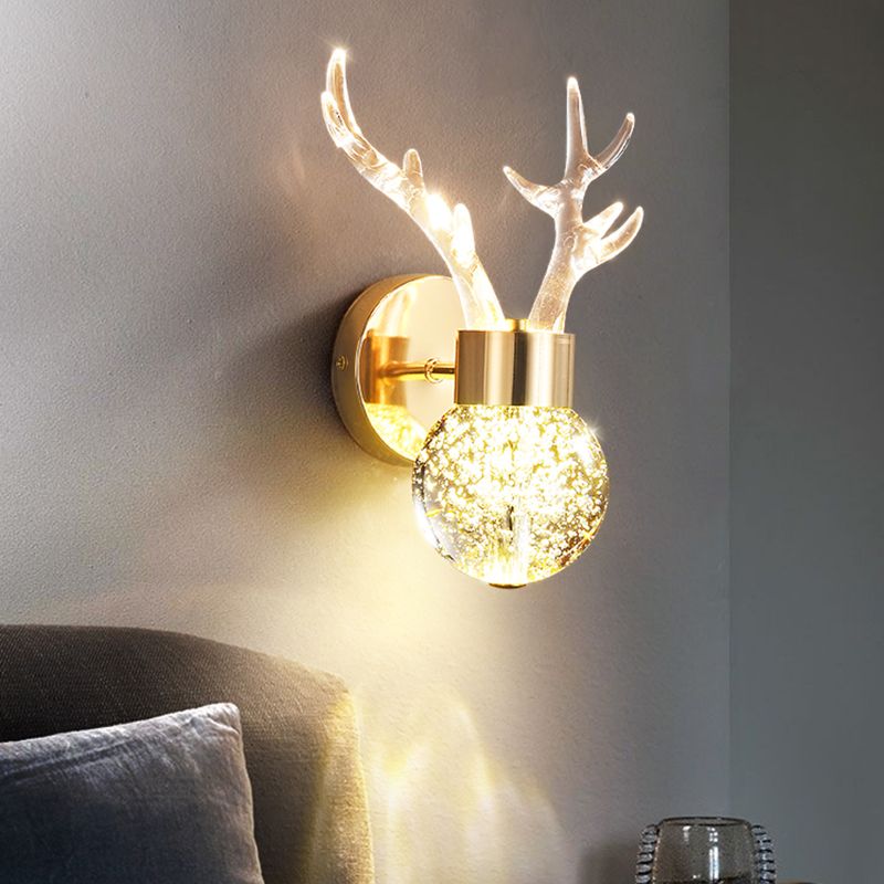 Crystal Unique Wall Sconce Modern 3 Lights Wall Mount Light Fixture in Gold