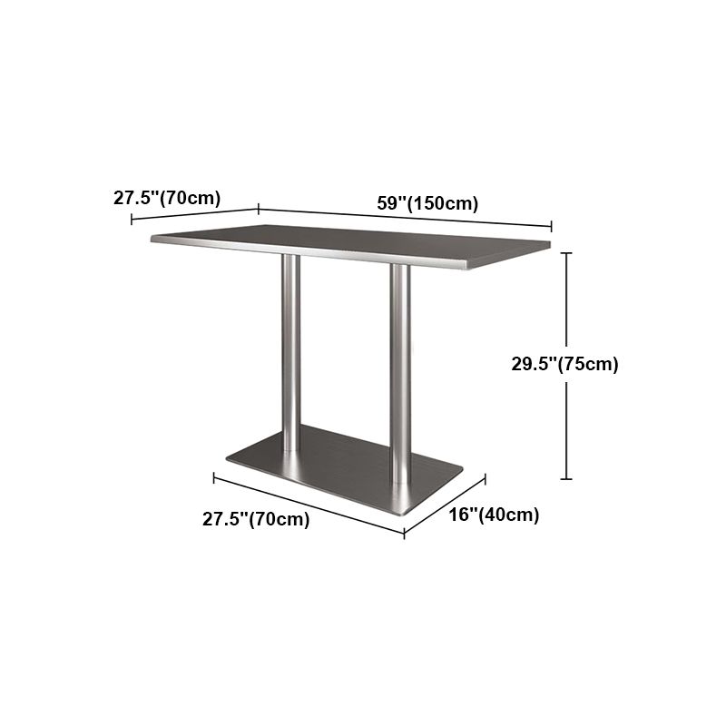 Industrial Style Dining Site Table Stainless Steel Dining Room Collection