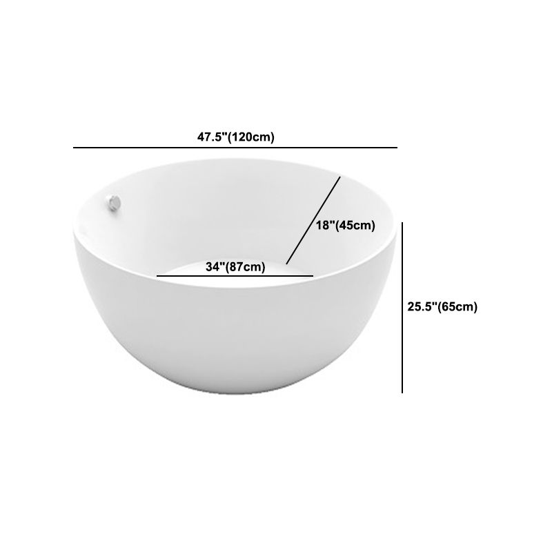 Modern Acrylic Bathtub Round Freestanding Tub for Home and Hotel