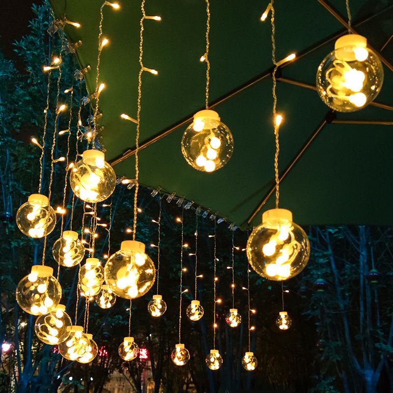 Decorative Wishing Ball LED Fairy Light Courtyard Solar String Lighting in Clear, 11.4ft