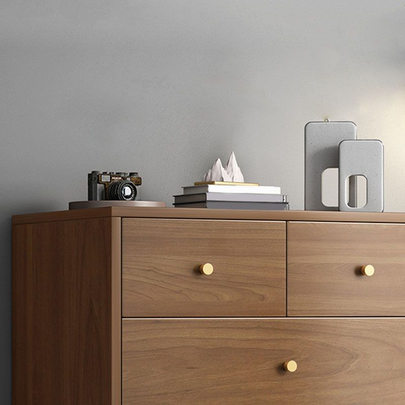 Classic Glam Chest Vertical Brown Wooden Storage Chest with Drawer