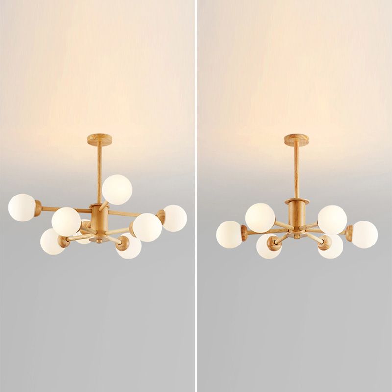 Multi-Light Chandelier Light Fixture Modern Style Ball Shape Glass Pendant Lamp