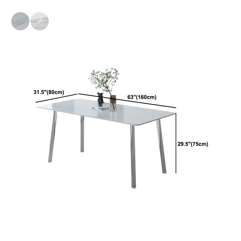 Sintered Stone Dining Table Modern Rectangle Dining Table with Acrylic Base for Home Use