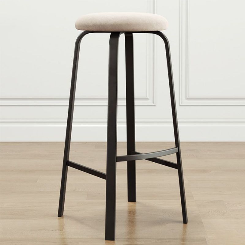 Modern Stackable Footrest Barstool Matte Finish Upholstered Home Stool