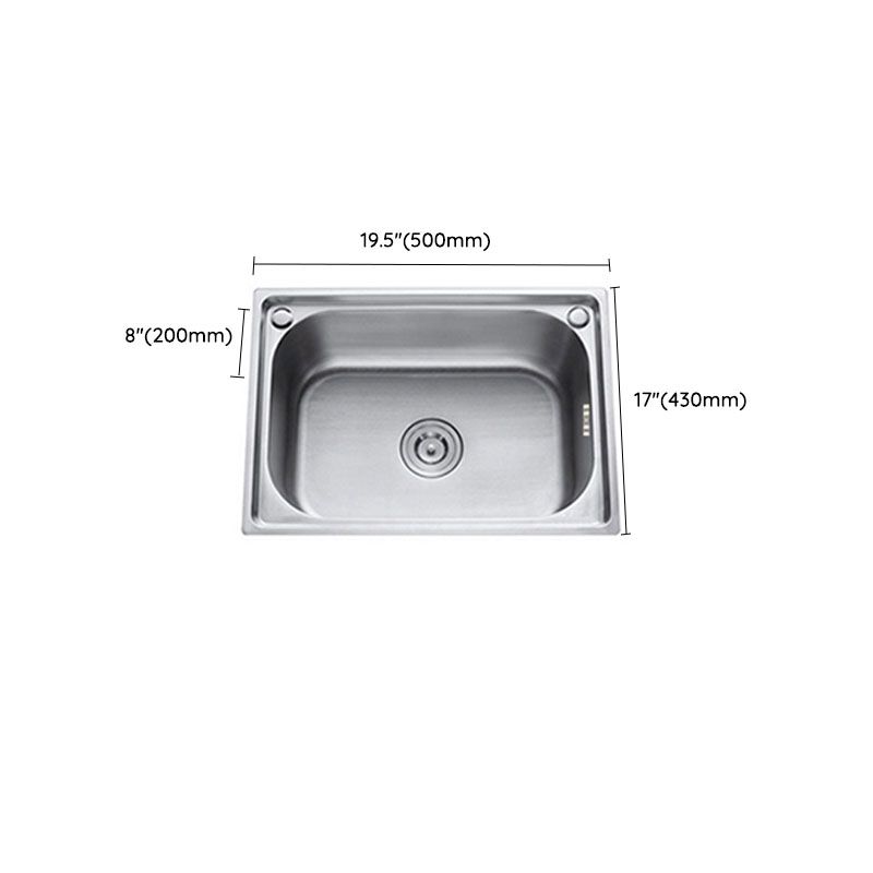 Single Bowl Kitchen Sink Stainless Steel Rectangle Sink with Basket Strainer