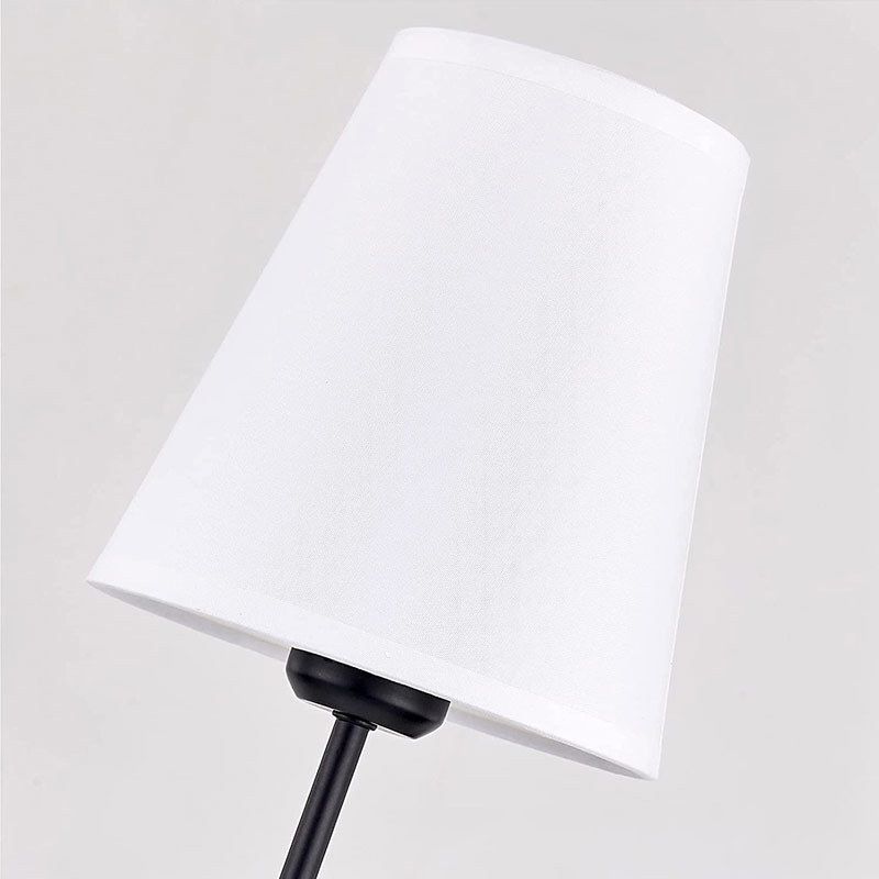 Modern Brass/Black Bathroom Vanity Light Metal Bath Bar with Fabric Shade