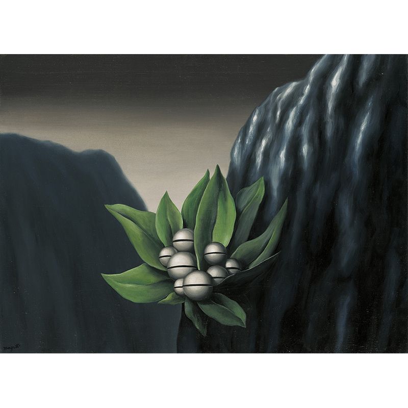 Black-Green Surreal Mural Wallpaper Large Flowers of the Abyss Painting Wall Decor for Home