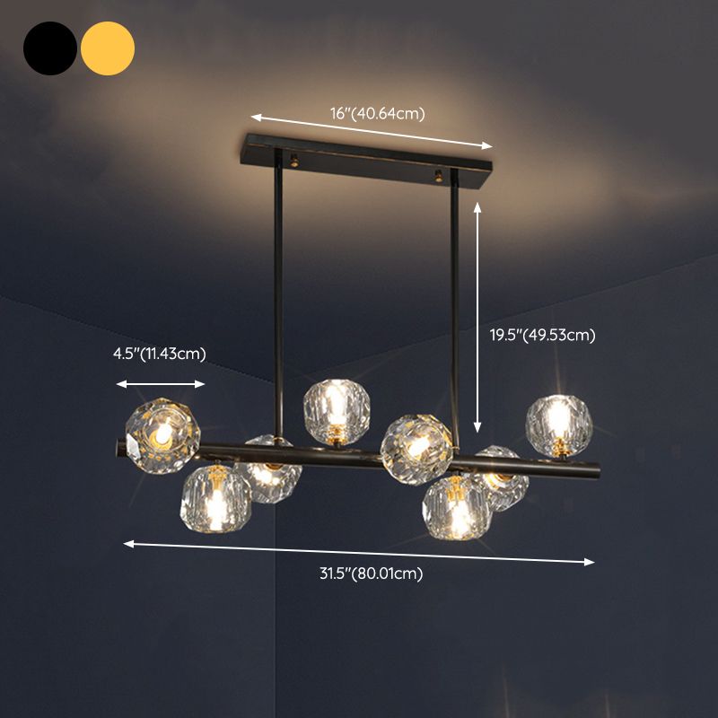 Modernist Ball Shape Island Pendants Crystal Pendant Lights for Dining Room
