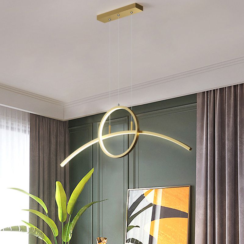 Metal Geometric Chandelier Light Fixtures Contemporary 2 Lights Pendant Light Kit