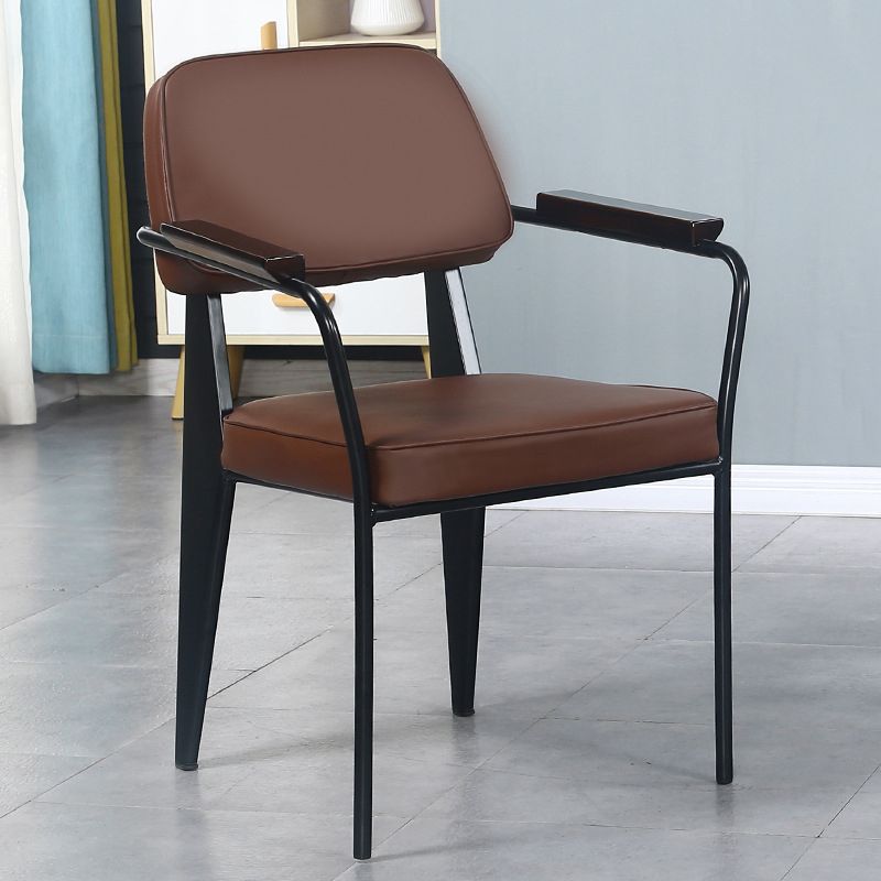 Fauteuil de pièce intérieure-extérieure en métal industriel, chaise à dossier ouvert