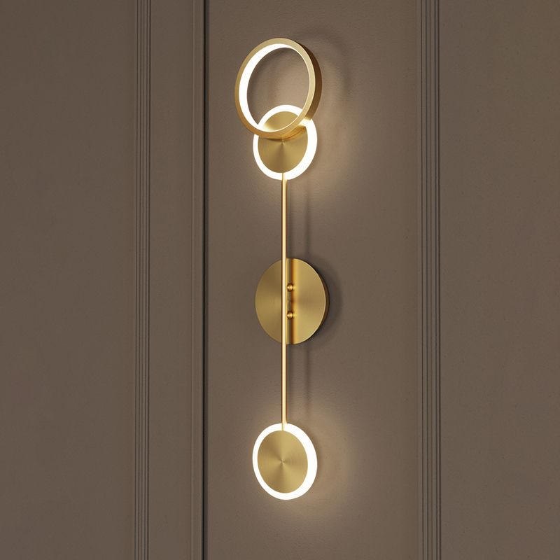 Modern Luxury Style Round Wall Mounted Light Fixture Metal Wall Sconce Lighting for Bedroom
