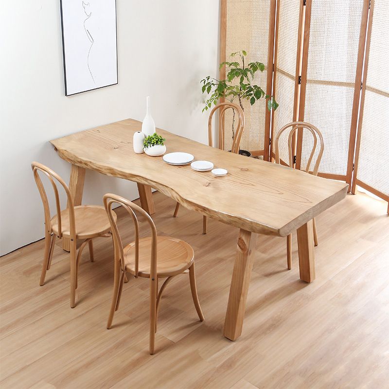 Rectangle Dining Table Set 1/4/5/6 Pcs Pine Solid Wood Dining Table and Chairs