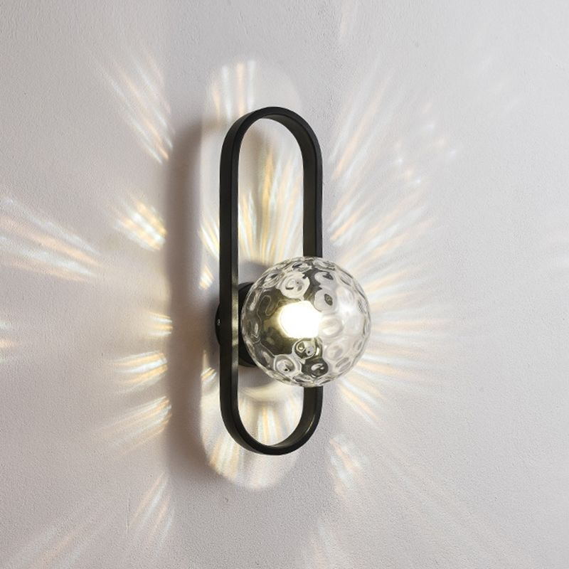 Industrial Style Ball Shape Wall Sconce Glass 1 Light Sconces for Corridor