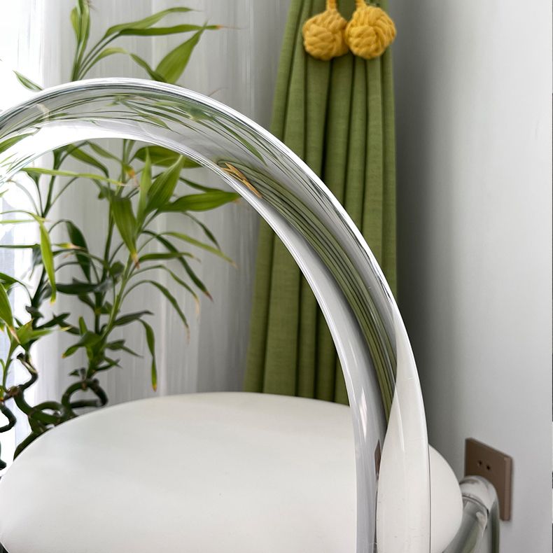 Modern Style Dining Chair Leather Open Back Side Chair with Acrylic Base