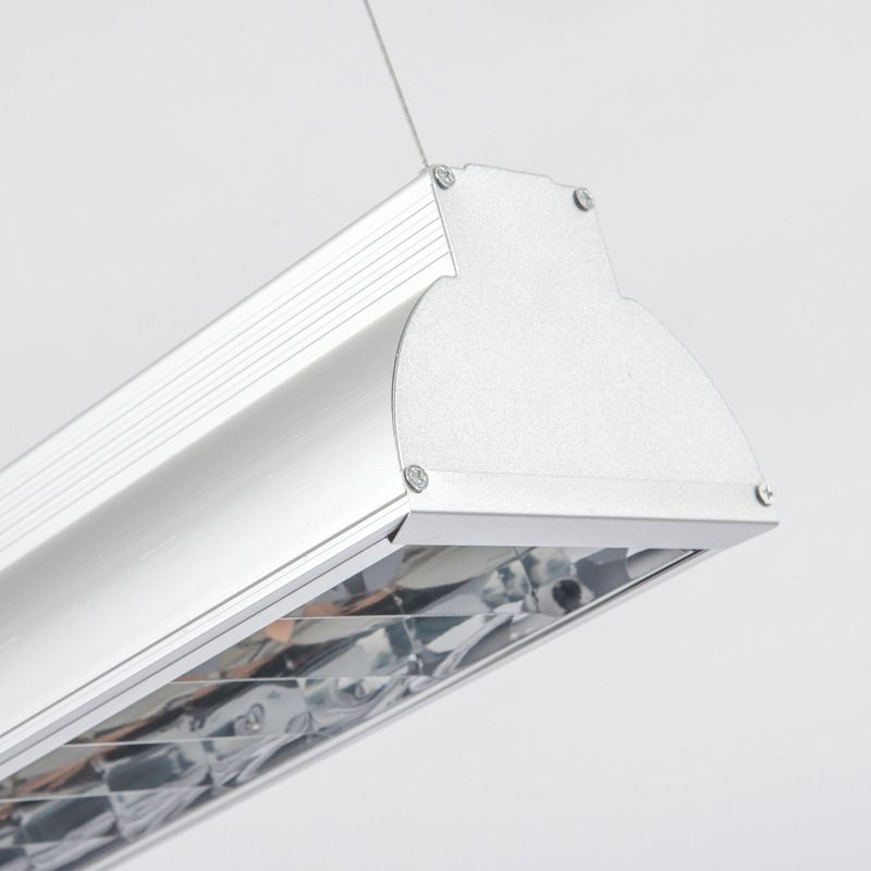 Iluminación colgante de oficinas LED con tono de metal lineal lámpara de techo colgante blanco para la oficina