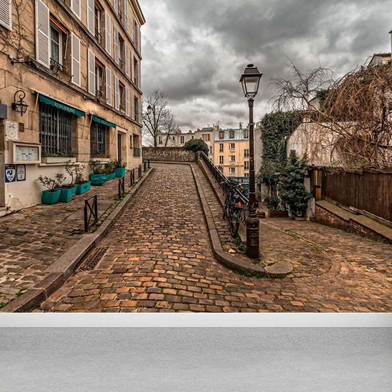 Contemporary Town View Wallpaper Mural Decorative Mildew Resistant Wall Decor for Decoration